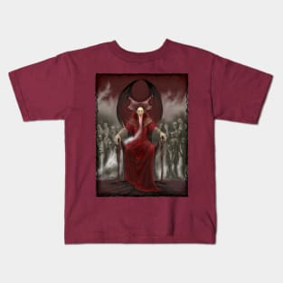 Blood Reign (blk border) by Justyna Koziczak Kids T-Shirt